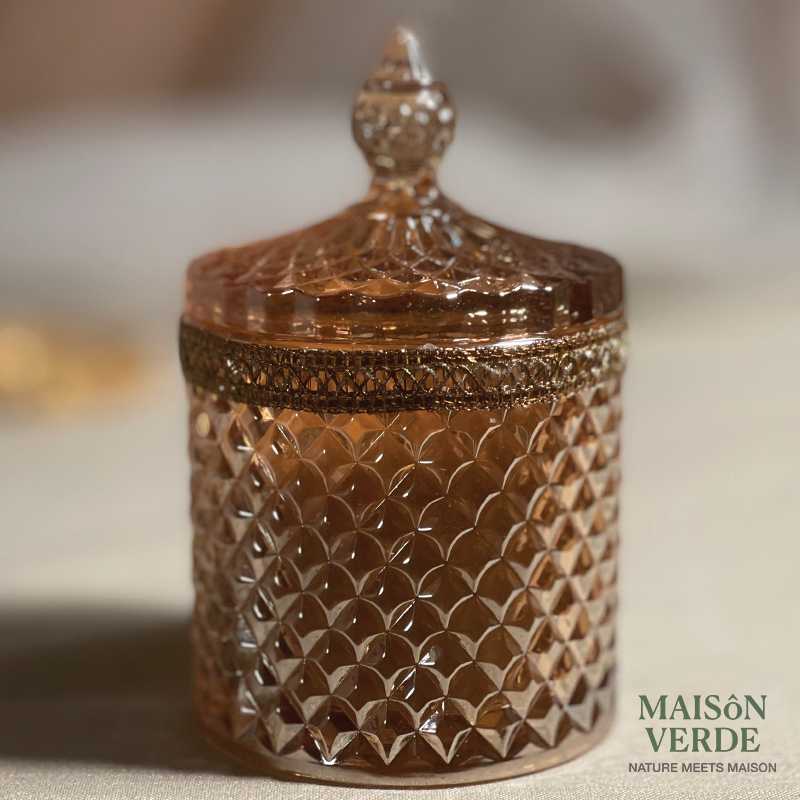 Velour Rose-Oudh • Pressed Glass Candle