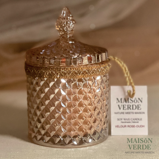 Velour Rose-Oudh • Pressed Glass Candle