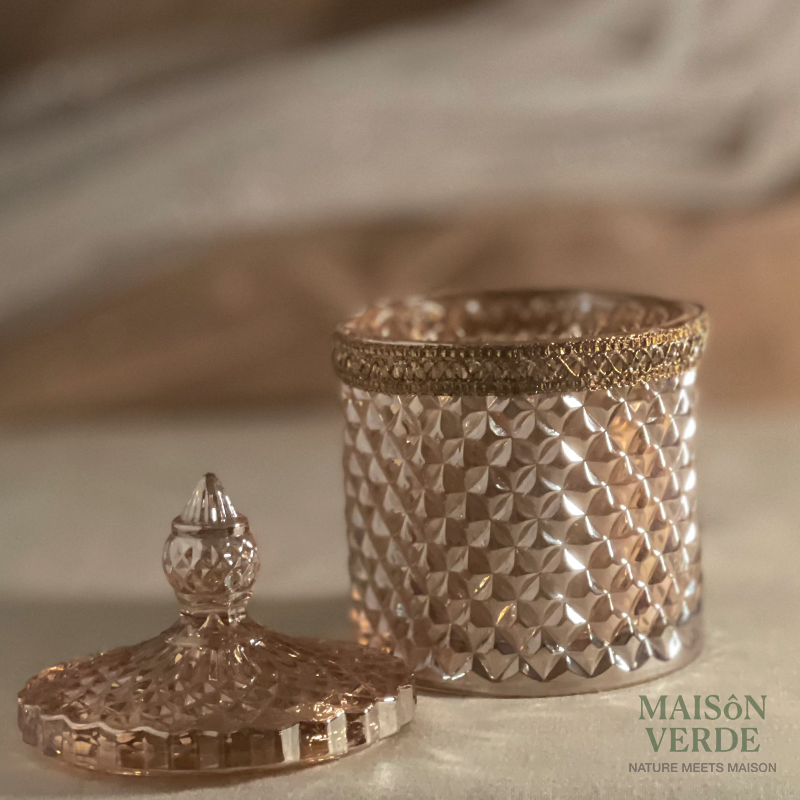 Velour Rose-Oudh • Pressed Glass Candle