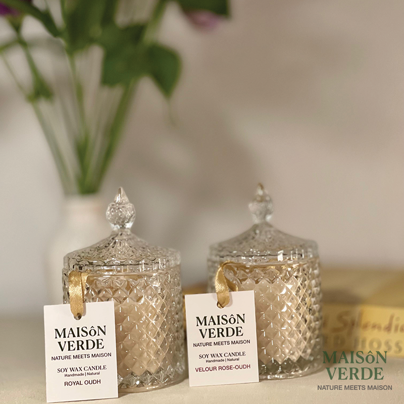 Evergreen Oudh • Pressed Glass Candle • Essentials